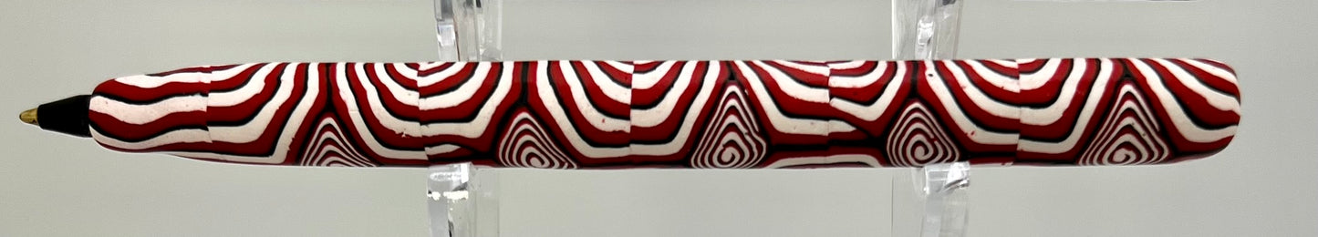 Pen -Red and White Swirl