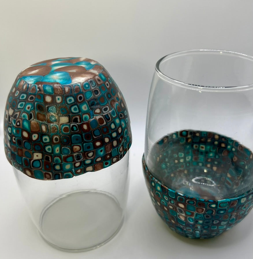 Retro Teal Blue and Soft Brown